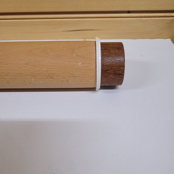 Galloping Gourmet Rolling Pin 1970s Denmark Adjustable Wood 20'' Used - Picture 5 of 7